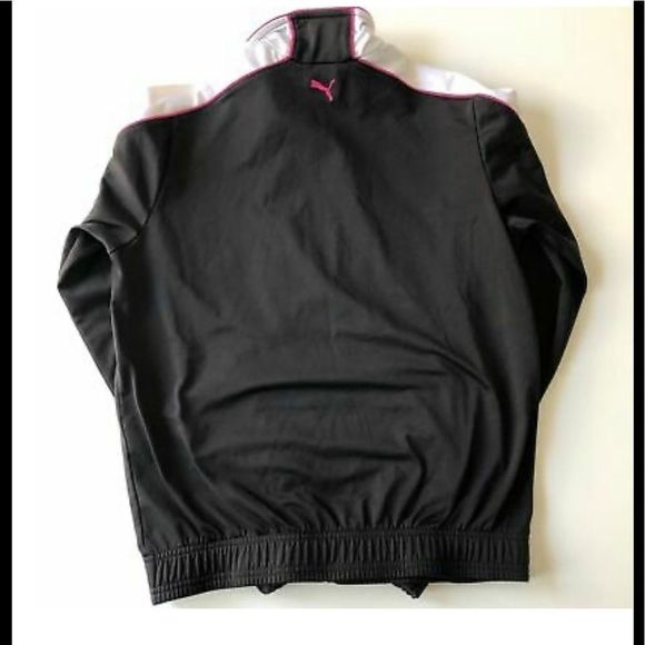 Puma Black/Pink/White Track Jacket Sz L - Picture 3 of 11